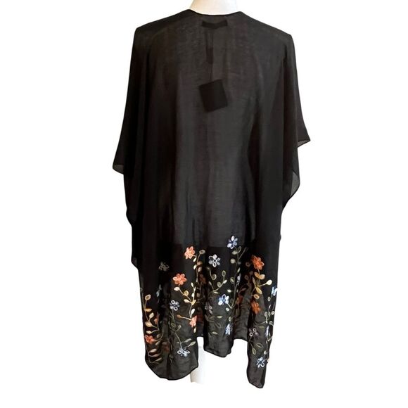 Do Everything In Love Womens Boho Floral Embroidered Kimono Top OS Whimsigoth - Picture 2 of 7